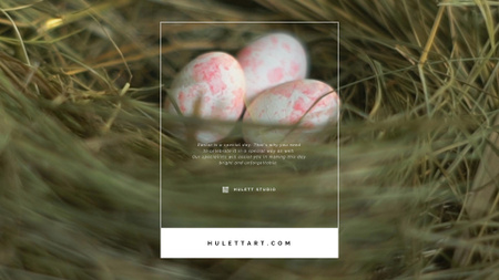 Modèle de visuel Oeufs de Pâques colorés dans le nid - Full HD video