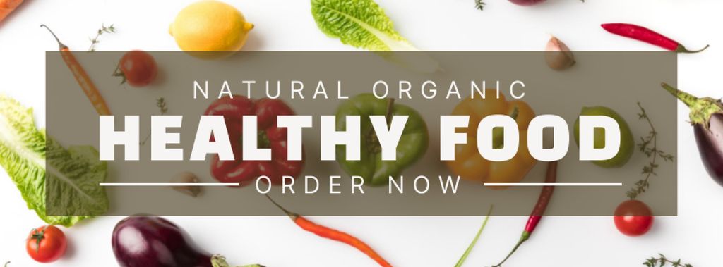 Plantilla de diseño de Organic Healthy Food Facebook cover 