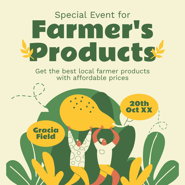 Plantilla de diseño de Healthy Farmers' Products Instagram AD 