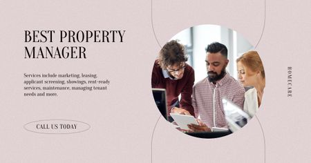 Engaging Property Manager Services Offer Facebook AD Design Template