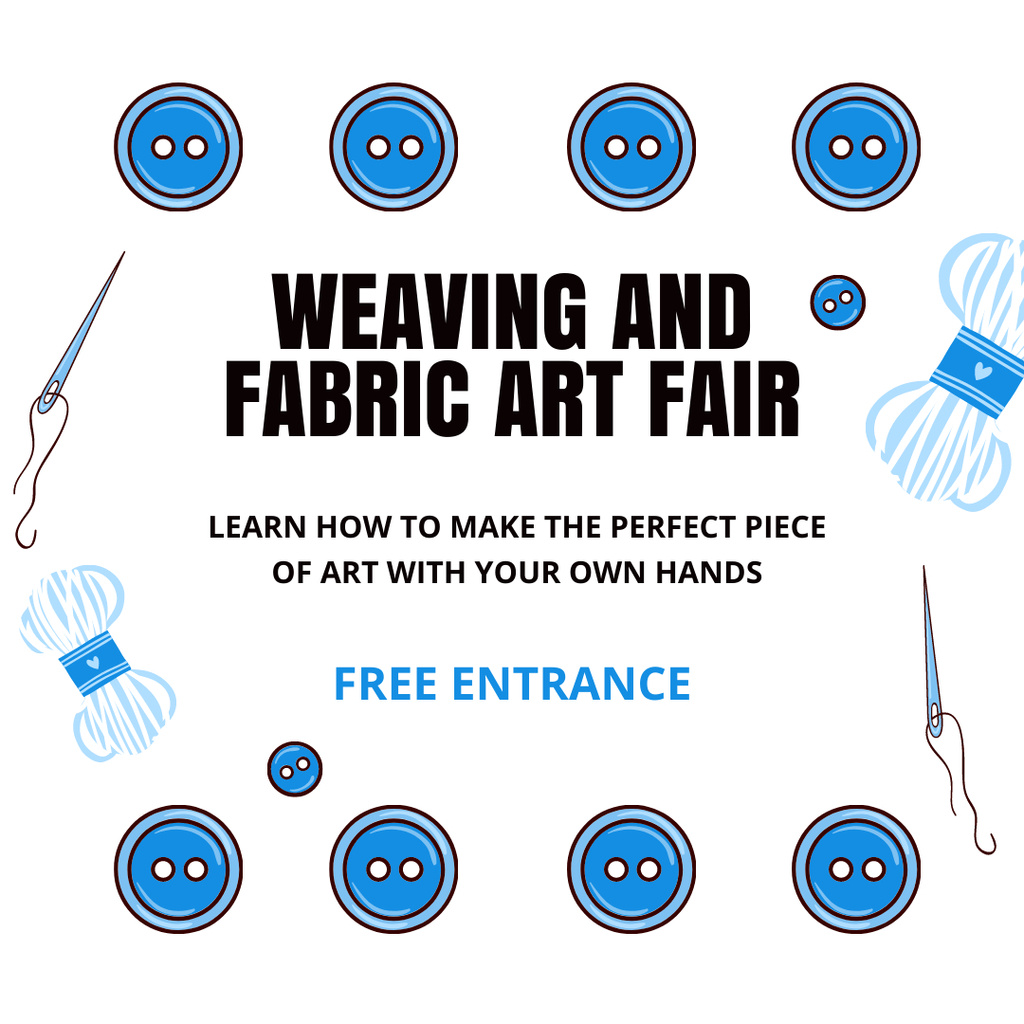 Ontwerpsjabloon van Instagram van Weaving and Fabric Fair Announcement