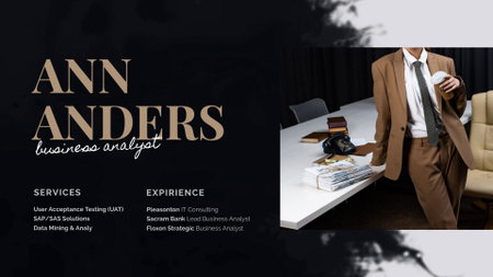 Реклама послуг бізнес-аналітика Жінка в коричневому костюмі Full HD video – шаблон для дизайну