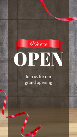 Grand Opening Event With Red Ribbon Ceremony TikTok Video Design Template