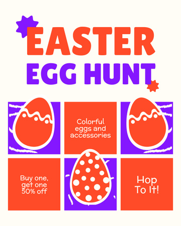 Modèle de visuel Easter Egg Hunt Bright Promo - Instagram Post Vertical
