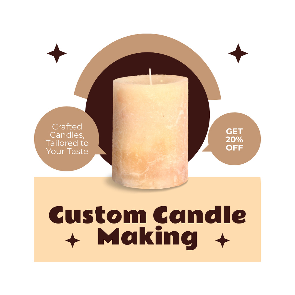 Ontwerpsjabloon van Instagram van Handmade Craft Candles at Reduced Prices
