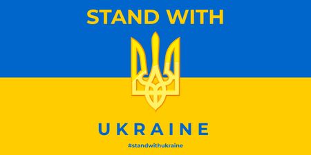 Plantilla de diseño de Stand With Ukraine Twitter 