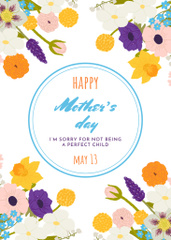 Happy Mother's Day Greeting With Colorful Flowers