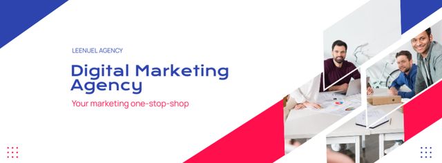 Modèle de visuel Digital Marketing Agency Services with Young Men - Facebook cover