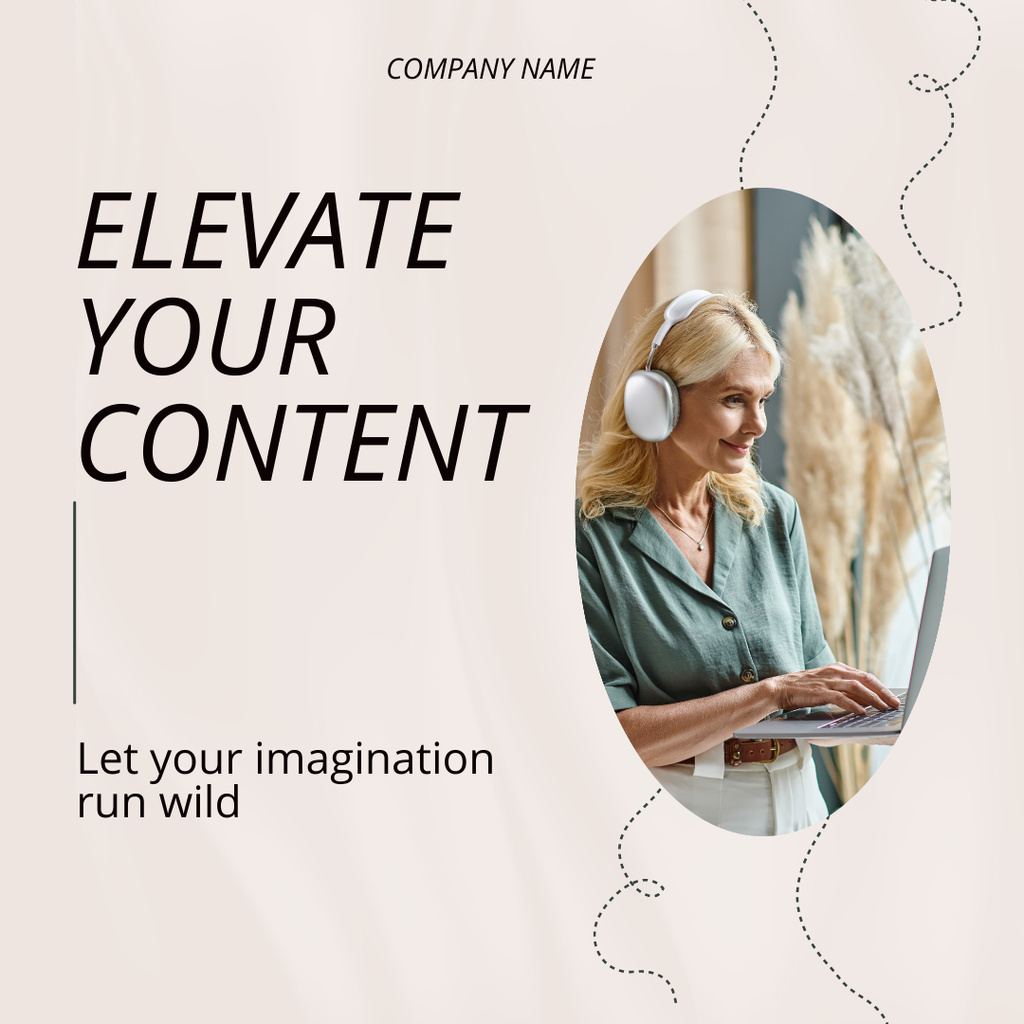 Essential Writing Service Promotion With Slogan Instagram Design Template