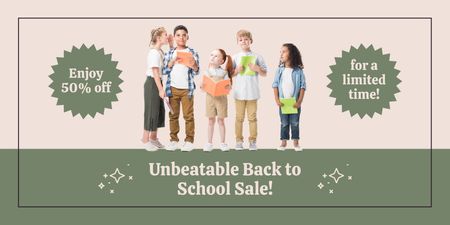 Limited Time School Sale Discount Twitter Design Template