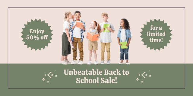 Limited Time School Sale Discount Twitterデザインテンプレート