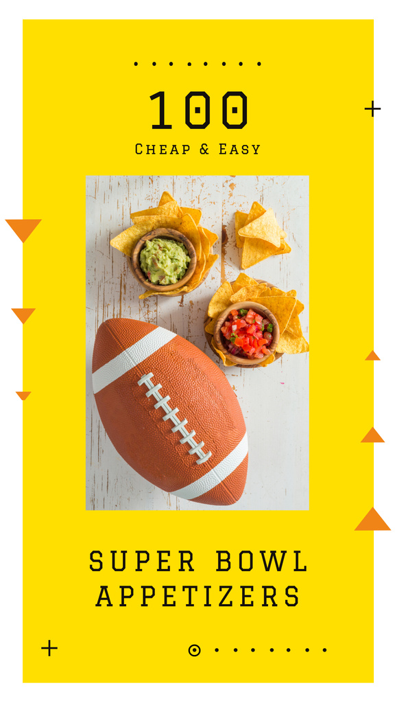 Rugby ball with snacks Instagram Storyデザインテンプレート