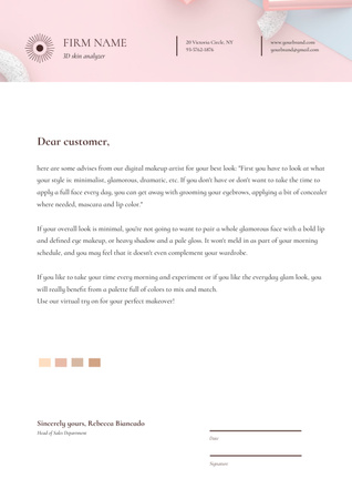Digital Makeup Artist Services Letterhead Tasarım Şablonu