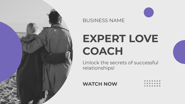 Promotion of Professional Love Coach Youtube Thumbnail Design Template