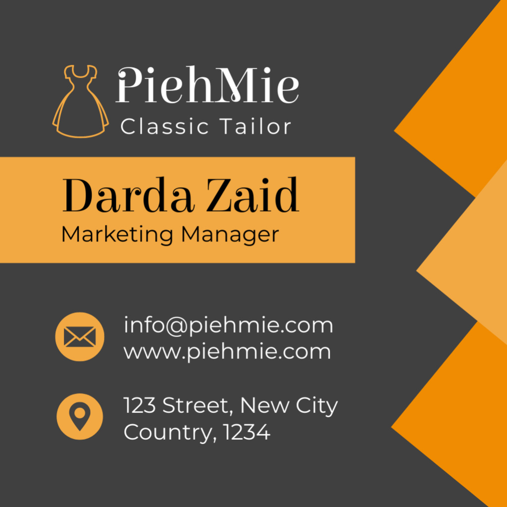 Platilla de diseño Marketing Manager Contacts Information In Gray Square 65x65mm