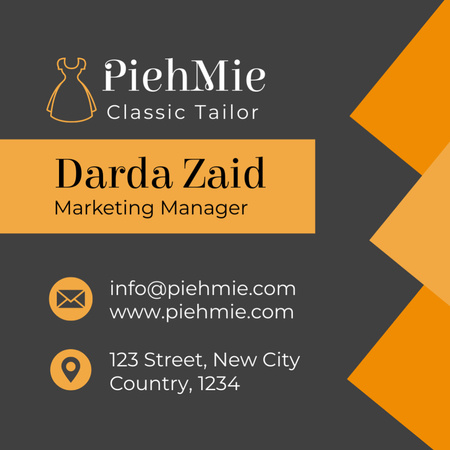 Marketing Manager Contacts Information Square 65x65mm Design Template