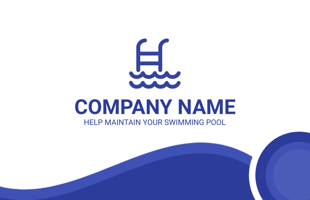 Pool Maintenance Company Services Business Card 85x55mm Design Template