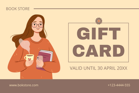 Discount Offer from Bookstore Gift Certificate Design Template