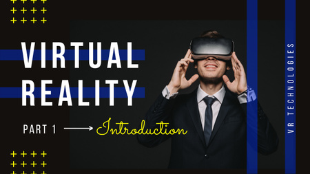 Platilla de diseño Virtual Reality Guide Man in VR Glasses Youtube Thumbnail