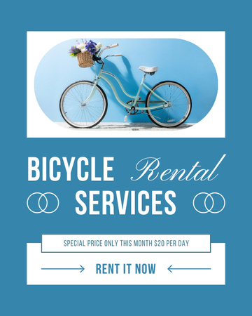 Kiralık Zarif Şehir Bisikletleri Instagram Post Vertical Tasarım Şablonu