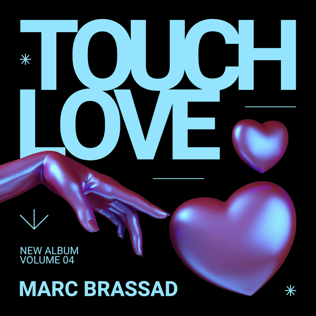 Hearts And Hand In Soundtracks For Valentine's Day Album Cover Modelo de Design
