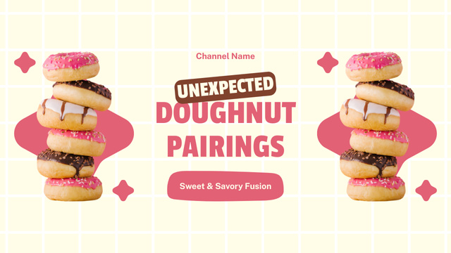 Promo for Culinary Vlog with Delicious Donuts Youtube Thumbnail Design Template