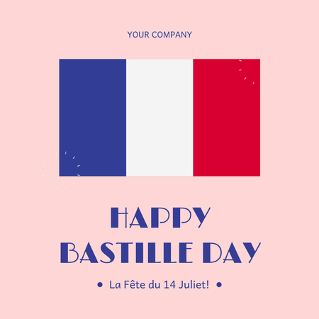 Bastille Day of France Announcement Celebration Animated Post Design Template