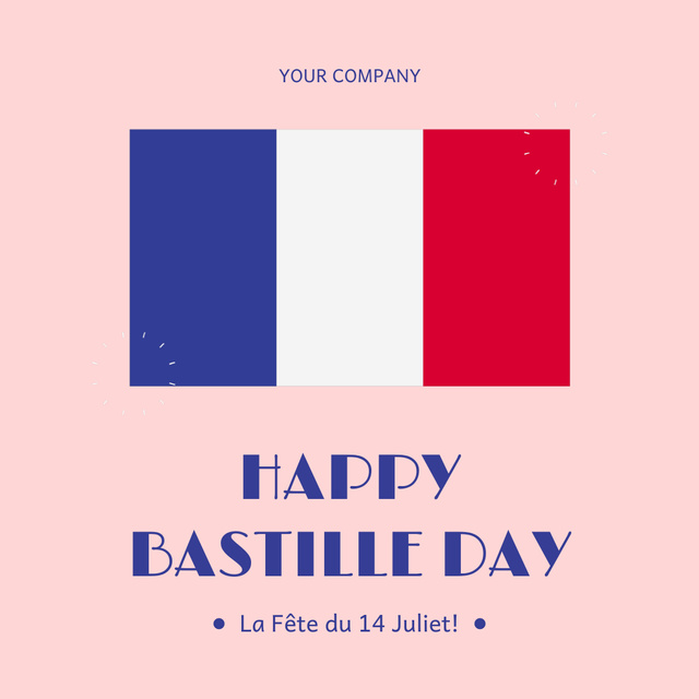Bastille Day of France Announcement Celebration Animated Post Modelo de Design