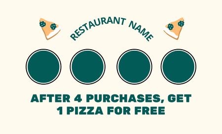 Pizza House Discount Offer and Loyalty Program Business Card 91x55mm Modelo de Design
