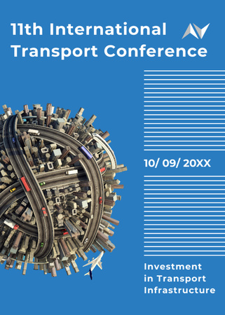 Oznámení o konferenci o dopravě Pohled na městský provoz Flayer Šablona návrhu