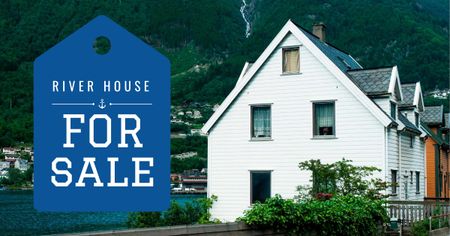 Szablon projektu Real Estate Ad House on River Bank Facebook AD