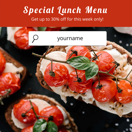 oferta especial de menu de almoço Instagram AD Modelo de Design