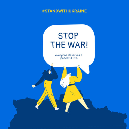 Platilla de diseño People Motivate to Stop War Instagram
