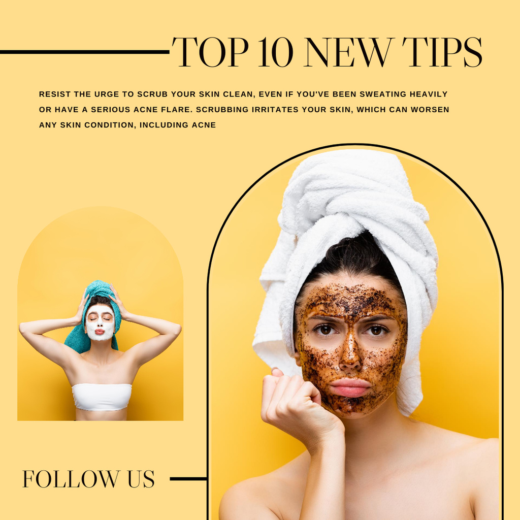 Skin Care Tips for Face Instagram Πρότυπο σχεδίασης