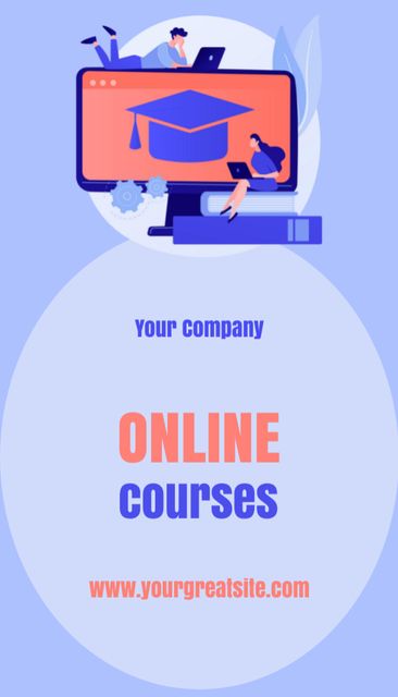 Ontwerpsjabloon van Business Card US Vertical van Advertising Online Courses