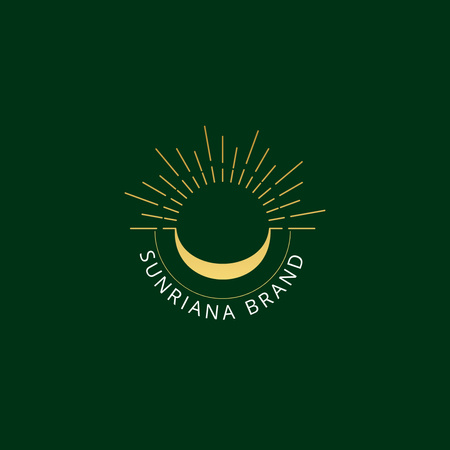 Emblem of Fashion Brand with Sun Logo Design Template