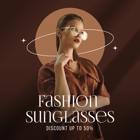 Fashion Glasses With Discount Instagramデザインテンプレート