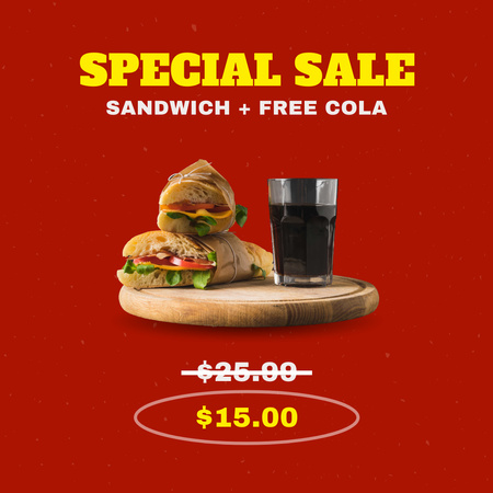 Plantilla de diseño de Special Sandwich Sale Instagram 