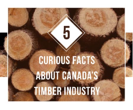 Plantilla de diseño de Timber Facts Pile of Wooden Logs Medium Rectangle 