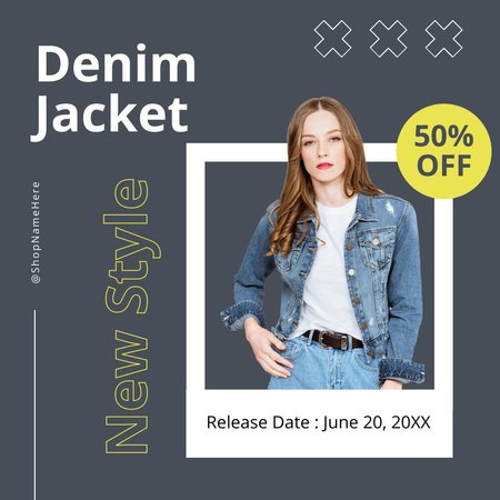 Designvorlage Rabatt auf Jeansjacken für Instagram