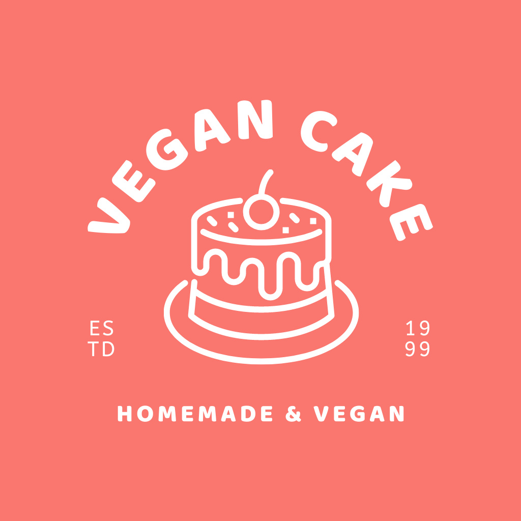 Template di design Homemade Bakery Ad with Vegan Cake Logo