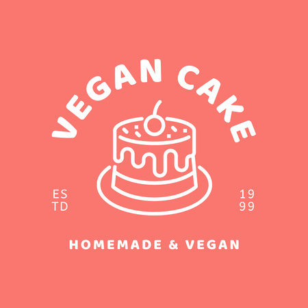 Homemade Bakery Ad with Vegan Cake Logo Design Template