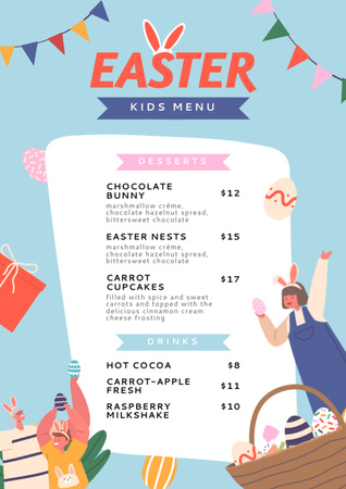 Easter Meals Offer for Kids Menu Design Template