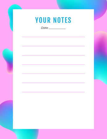 Private Planner And Organizer with Abstract Fluid Notepad 107x139mm Design Template