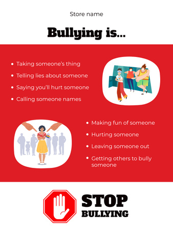 Motivation of Stop Bullying Poster US tervezősablon