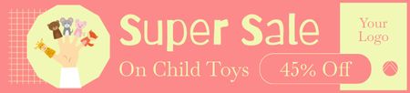 Modèle de visuel Annonce de super vente de jouets pour enfants sur rose - Ebay Store Billboard