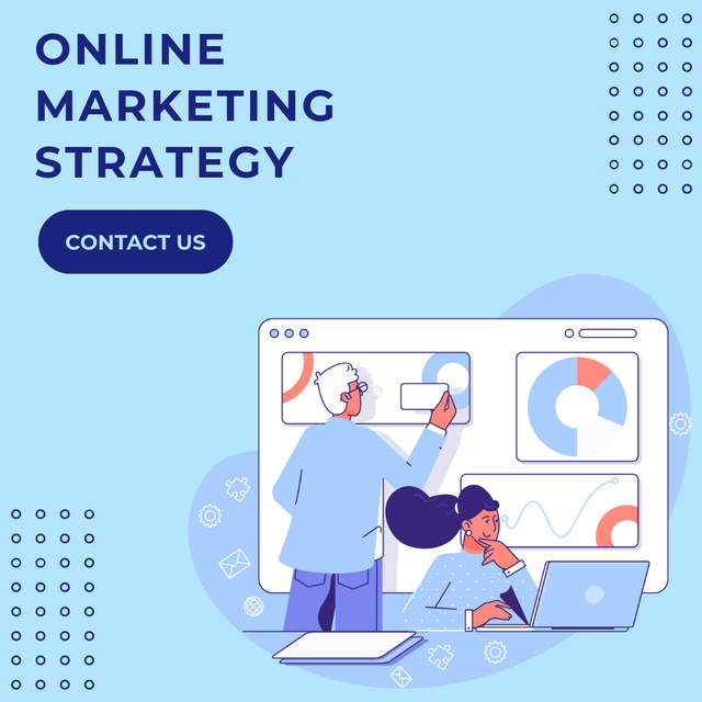 Plantilla de diseño de Online Marketing Strategy to Grow Business Instagram 