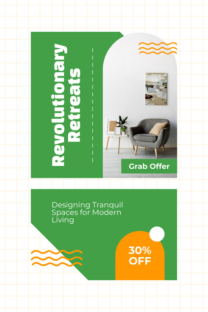 Platilla de diseño Tranquil Rooms Interior Design With Discount Pinterest