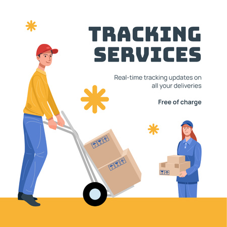 Promotion of Real-Time Tracking of Your Parcels Instagram AD Design Template