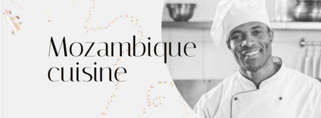 Designvorlage Restaurant Promotion Chef in White Toque für Facebook cover